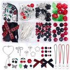 SUNNYCLUE 1 Box DIY 6 Sets Cell Phone Charm Kit Black Cherry Charms Gothic Checkered Bowknot Flowers Red Cherry Fruit Charm Accessories for Jewelry Making Kits Women Starters Cellphones Case Decors