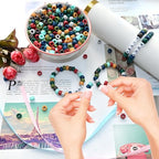 Amaney 1000Pcs Pony Beads 6x9mm Mixed Colors Earth Tone Acrylic Beads for Making Bracelet Hair Braids Crafts - color: Earth