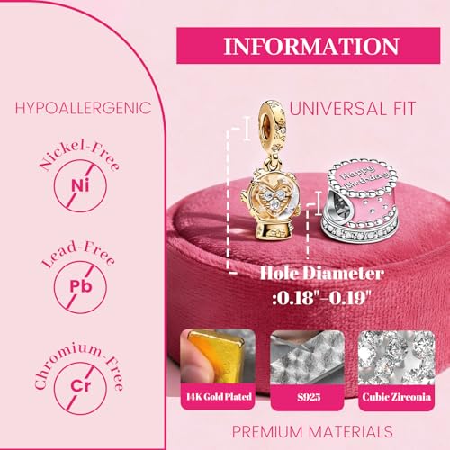 Love Family Friendship Graduation Mothers Nurses Day S925 Bead Pendant Charms for Pandora Bracelets Necklaces, Gifts Women, for Anniversary Birthday Valentines Day Christmas, Silver Gold - style: Grad-Graduation Cap Dangle Charm