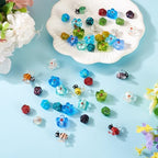 Beadthoven 45pcs Flower Bee Handmade Lampwork Glass Beads 3D Honeybee Rose Floral Glass Bead Charm Spring Summer Bumpy Murano Beads for DIY Earring Bracelet Necklace Jewelry Making - color: Bee Flower