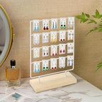 Earring Display Stand for Selling, Wood Earring Rack Display Holder Stand, 4 Tier 20 Hooks Jewelry Display for Selling with 40pcs Earring Cards, Bracelets, Rings, Necklaces - color: White