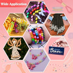 1000+ Pcs Pony Beads Bulk - Sukh 6x9 mm Plastic Bracelet Crystal White Clear Beads for Bracelets Making, Hair Braids, DIY Crafts, Key Chai Making, Home Decor