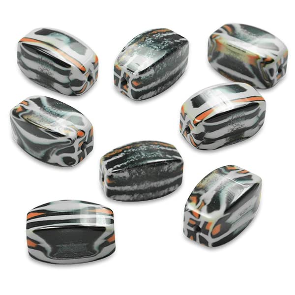 Expo International 6 Packs of 24mm x 18mm Tribal Print Acrylic Bead 8 Inch Strand | Multi Colors
