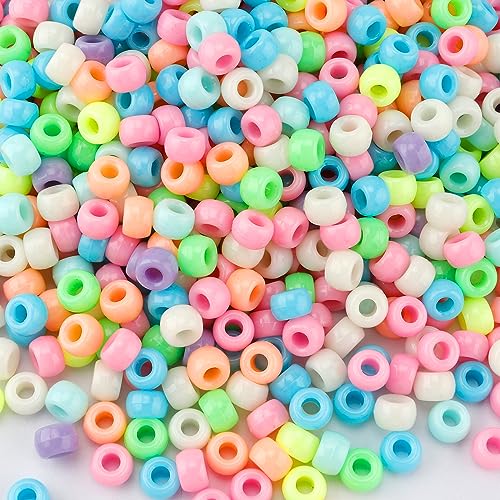 QPIXVB 1100PCS Pony Beads,Beads for Jewelry Making,Colorful Pony Bead for Christmas Crafts Gifts and Bracelet Making,Friendship Bracelet Bead,DIY Necklace Keychain Charms Making Supplies - color: colored beads