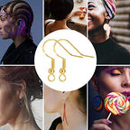 Hypoallergenic Gold Earring Hooks - 120 pcs/60 Pairs 18k Gold Nickel Free Ear Wires Fish Hooks for Jewelry Making, Jewelry findings Parts with 120 pcs Rubber Earring Backs Stopper for DIY Earrings - color: Regular 18K Gold 1