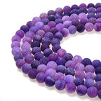 Natural Gemstone Loose Beads Matte Approxi 15.5 inch DIY Bracelet Necklace for Jewelry Making (6mm, Purple Frosted Agate) - color: Purple Frosted Agate, size: 6mm