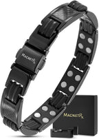 MagnetRX® Magnetic Bracelets for Men – Effective Mens Magnetic Bracelet with Carbon Fiber Inlay – Adjustable Length with Included Sizing Tool (Black) - color: Black Carbon Fiber (2X Strength)