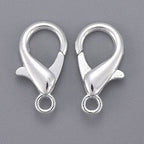 HDSupplies 50 Pieces - Lobster Clasps - Bright Silver Tone - 21x12mm w/ 2mm Hole - color: Bright Silver Tone, size: 21x12mm