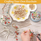 ASTNIC 316PCS Keyring Making Kit & Bag Charm Kit with Charms, Key Ring Hoop, Pliers, DIY Jewellery Making Supplies for Bracelet, Necklace and Jewelry Making, Gifts for Girls, Women, Adults - color: Gold-316PCS