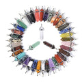 Justinstones Crystal Healing Hexagonal Point Chakra Reiki Pendant Beads Lot - color: 12pcs All Natural Mixed