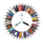 Justinstones Crystal Healing Hexagonal Point Chakra Reiki Pendant Beads Lot - color: 12pcs All Natural Mixed