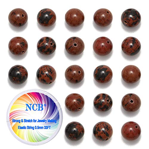 NCB 200pcs 4mm Mahogany Obsidian Loose Beads for Jewelry Making, Natural Semi Precious Beads Round Smooth Gemstones Spacer Beads Charms for Necklaces Bracelets (Mahogany Obsidian, 4mm 200Beads) - color: Mahogany Obsidian, size: 4mm 200Beads