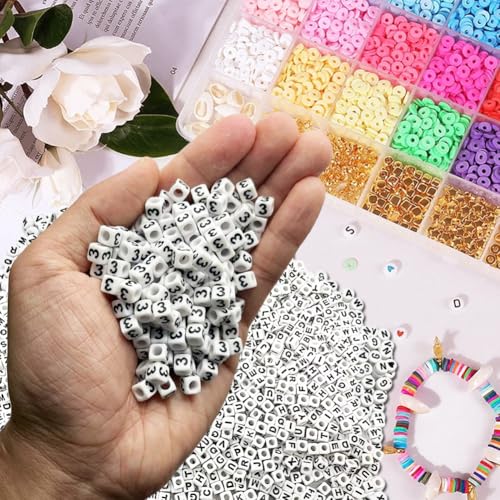 600PCS 6x6mm Square Arabic Numerals Beads 3 for Friendship Bracelets Jewelry Making White Acrylic Cube Base with Black Number Beads for DIY Crafts Bracelets Necklaces Key Chains Phone Lanyard - color: Number 3(Black on White)