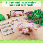 Kogyxe Beginners Crochet Kit, Amigurumi Crochet Starter Kits w Step-by-Step Video Tutorials, Hanging Potted Plants Knitting Starter Pack for Beginners Decoration, Wisteria Flower (40%+ Yarn) - size: Wisteria Flower