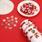 2400PCS+ Baseball Beads for Bracelet Making Clay Heishi Beads Crystal Pearl Letter Gold Spacer Bead Baseball Charms for Bracelet Necklace Making Game Day Party Favors DIY Crafts (Red White)