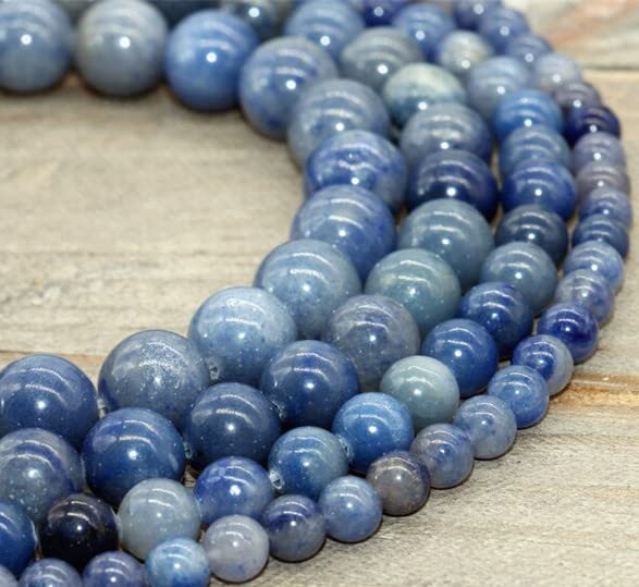 Zenkeeper 108 Pcs Blue Aventurine Beads for Jewelry Making 8 MM Blue Aventurine Gemstones Loose Beads - color: Blue Aventurine, size: 8MM, 108pcs
