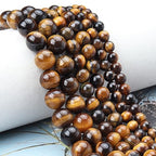 45pcs 8mm Natural Yellow Tiger Eye Gemstone Beads Energy Healing Crystal Round Loose Stone Beads for Jewelry Making, DIY Bracelets Necklaces - color: Yellow Tiger Eye, size: 8mm