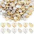 1 Box 200PCS Plastic Heart Shaped Beads with Small Holes Gold Silver Handmade Spacer Loose Platinum Hearts Shape Bead Charms Bulk for Jewelry Making Necklaces Bracelets Diy Craft Supplies - style: Heart
