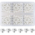600 Pieces Crimp Bead Covers 4mm Open Half Round Crimp Bead Knot Cover Silver Small Beads for Jewelry Craft Making - color: Silver