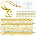 160 PCS/80 Pairs 18K Gold Tone Plated Earring Hooks Hypoallergenic Ear Wires Fish Hooks with 100 PCS Clear Silicone Earring Backs and 100 PCS Jump Rings Gold Earring Finding for DIY Jewelry Making - color: C style-18K Gold Earring Hooks