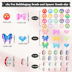 HUISUYTON 289 Pcs Beads for Pens, 16mm Acrylic Beads, Rainbow Color Pen Bead, Bubblegum Bead for Jewely Making, Bracelet, Beadable Pens, Earring - color: 289 PCS Bubblegum Beads Mixed Set