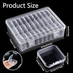 31-Slot Clear Plastic Bead Organizer Box with Hinged Lids - Portable Craft Storage Container for Jewelry Making, DIY Crafts, Nail Art & Small Parts