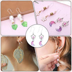 100 PCS Clear Plastic Earring Hooks, Anti Allergy Ear Wire Plastic Earrings with 100 Earrings Backs, Clear French Earring Hooks for Jewelry Making DIY for Sensitive Ears