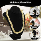 Novel Box Black Velvet Stand Jewelry Necklace Display 5.5x3x7.5 Inches - Freestanding Travel Necklace Holder Stand - Necklace Mannequin Organizer Stands - Necklace Displays Small - color: Black Velvet, size: Small