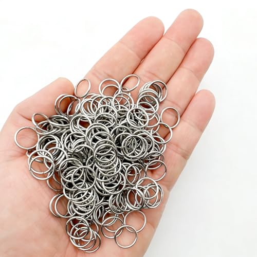 304 Stainless Steel O Ring,600 Pcs Jump Rings,12MM Open/Close Jump Ring, Loop Contactors for Jewelry Making,DIY Crafts, Industrial Repair 1.2MM Thickness (16 Gauge) - size: 12MM