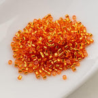 John Bead 25g Cylin Beads Orange Silver Lined 11/0 Glass Cylindrical Seed Beads for Jewelry Bracelets Necklaces Earrings Making Embroidery - color: Orange Silver Lined