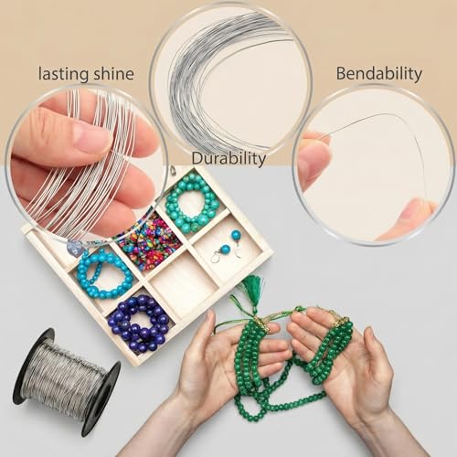Therwen 200ft 24 Gauge Stainless Steel Wire for Gardening, Electroculture, Bonsai, Jewelry Making Beading DIY Craft Pure Bare Stainless Steel Wire Spool - size: 24 Gauge, 200ft
