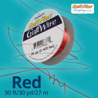 Soft Flex 26 Gauge Craft Wire - 27 Meters - Jewelry Wire with Tarnish Resistant Silver Plating - style: Red