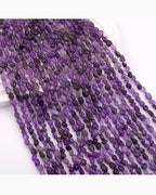 Natural Stone Beads 6-8mm Amethyst Oval Irregular Freeform Tumbled Loose Gemstone Beads for Jewelry Making 15 Inch Strand 50-55 Pcs - color: Amethyst-1 strand15”-approx. 55 beads