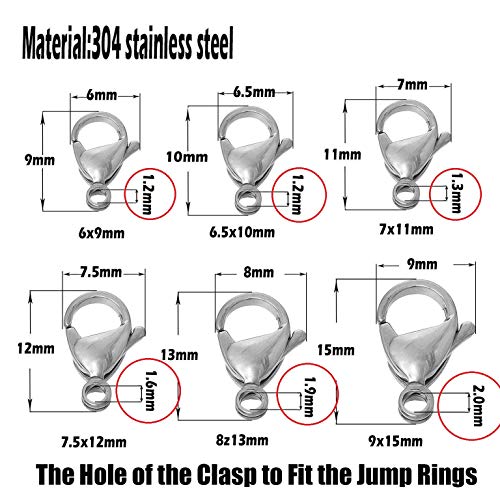 500 pcs Stainless Steel Split Rings Jump Rings Connector Rings for Jewelry Making Necklaces Bracelet Earrings Keychain DIY Craft (12608-7mm) - size: 7mm
