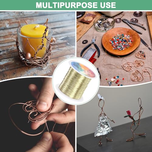 M METERXITY 0.3mm Jewelry Wire, 28 Gauge 328FT Craft Wire Copper Beading Wire for Jewelry Making/Planting/Weaving/DIY Crafting, Soft Metal Wires [100M, Light Golden] - color: Light Golden, size: 0.3mm 28 Gauge