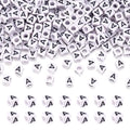 FASHEWELRY 300Pcs Cube White Acrylic Letter Beads 6x6mm Letter A Alphabet Beads for DIY Bracelet Necklace Jewelry Making - color: Letter A, size: 6x6x6mm