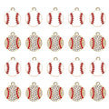 20PCS Sports Charms Enamel Basketball Baseball Pendant Charms for Jewelry Making Rhinestone Ball Game Softball Charms for Necklace Bracelet Earrings DIY Crafts - color: Set 3