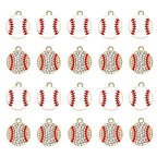 20PCS Sports Charms Enamel Basketball Baseball Pendant Charms for Jewelry Making Rhinestone Ball Game Softball Charms for Necklace Bracelet Earrings DIY Crafts - color: Set 3
