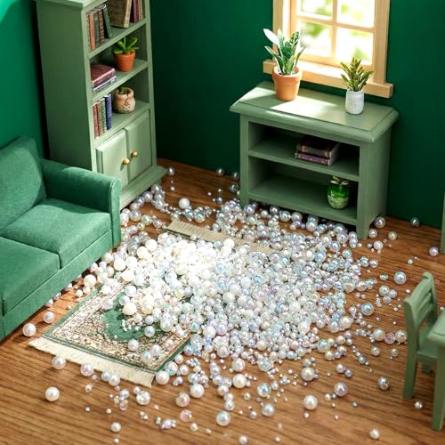 Sibba 100g Tiny Bubble Beads, Pixie Dust Mixed Sizes, Glass Microbeads Iridescent Decorative Beads for Resin Filler, Dollhouse, Nail Art and Craft Projects