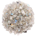 500 pcs Natural Chip Stone Beads, Gray Labradorite 5-8 mm Irregular Gemstones Healing Crystal Loose Rocks Bead Hole Drilled for Jewelry Making Bracelet - color: Gray Labradorite