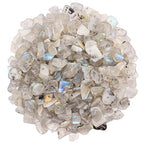 500 pcs Natural Chip Stone Beads, Gray Labradorite 5-8 mm Irregular Gemstones Healing Crystal Loose Rocks Bead Hole Drilled for Jewelry Making Bracelet - color: Gray Labradorite