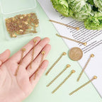 UNICRAFTALE About 30pcs 60mm Golden Chain Extension Necklace Extension Chain with Heart Charms Stainless Steel Chains Extender for Jewelry Making Supplies