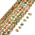 6 Strand Turquoise Spacer Beads Starfish Turtle Cross Leaf Butterfly Painted Beads Summer Ocean Loose Beads Crafts 8 Colors 13-17mm for DIY Bracelet Necklace Earring Jewelry Making - color: Mixed Color-A