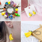 Craftdady Fruit Dangle Charms Pendants Cute Resin Food Pendants Apple Orange Pineapple Strawberry Pendants Lovely Vegetable Mushroom Charms for DIY Craft Earring Bracelet Necklace Jewelry Making - color: Yellow, Banana