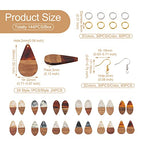 FASHEWELRY Resin Wood Earring Kit with 24pcs Teardrop Wooden Resin Earring Charms, Blanks, Findings, Open Jump Rings, French Hooks for Jewelry Making - color: 0Teardrop-24Pcs
