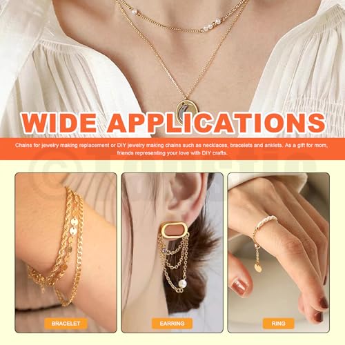 Tanstic 102Pcs 30 Feet Jewelry Making Chains Necklace Chains Bulk Cable Link Chain with 50Pcs Jump Rings, 50Pcs Lobster Clasps, Pliers for Bracelet Necklace Making(Black) - color: Black