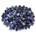 TUMBEELLUWA Stone Bead for Jewelry Making, Healing Crystal Large Hole Square Shape Loose Beads Pack of 15,Sodalite - color: blue