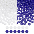 HARFINGTON 2000Pcs Tiny Glass Beads 6/0 4mm Loose Mini Round Small Beads Bulk for Necklaces Bracelet Earring Rings Jewelry Making, Dark Blue/White - color: Dark Blue/White