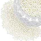 PH PandaHall 4mm Pearl Beads, 1000 Pcs Tiny Smooth Satin Luster Craft Glass Pearl Bead Round Loose Spacer Beads for Earring Bracelet Necklace Waist Chain Wedding Crafts, Cream White - color: Cream White