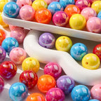 20mm Acrylic Beads 100pcs Ab Rainbow Color Bead Chunky Bubblegum Beads for Jewelry Making Bracelet Necklace Craft Making Supplies(abrainbow) - color: rainbow color